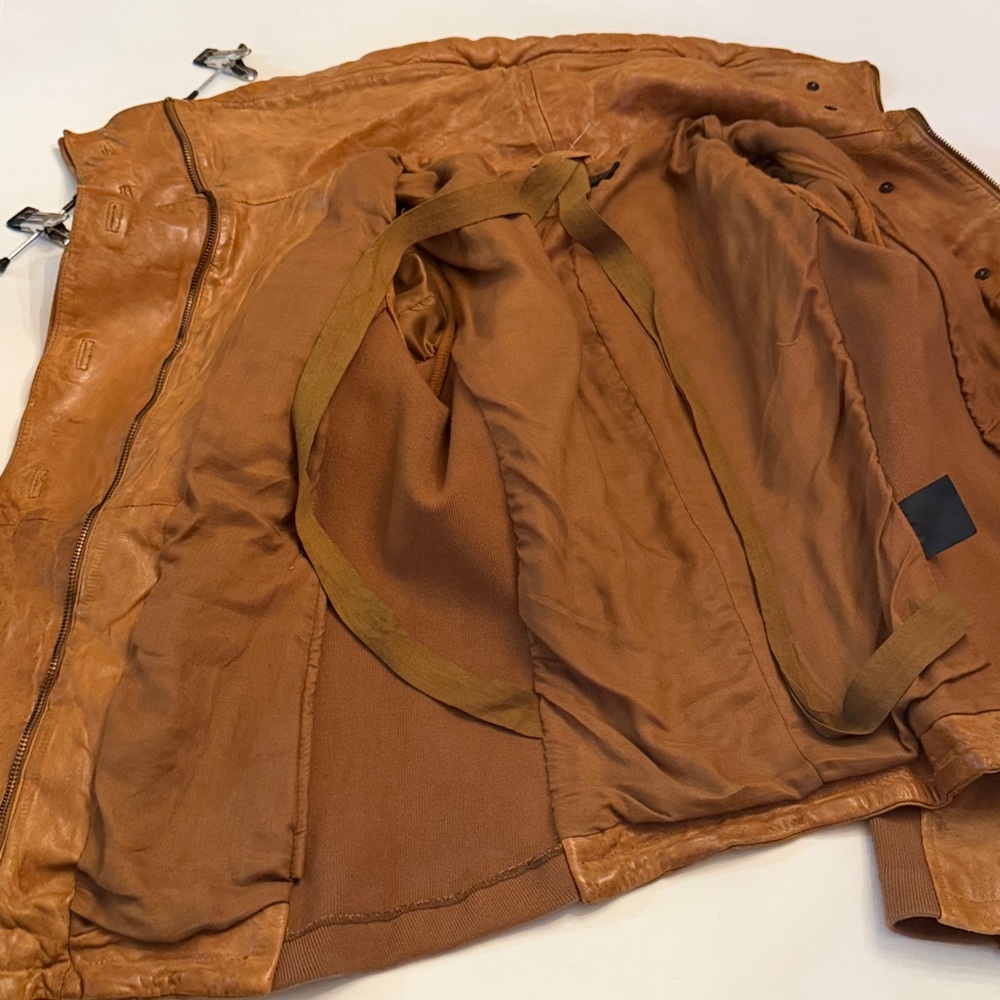 NICHOLAS K Brock Leather Jacket Medium Brown - Picture 14 of 17